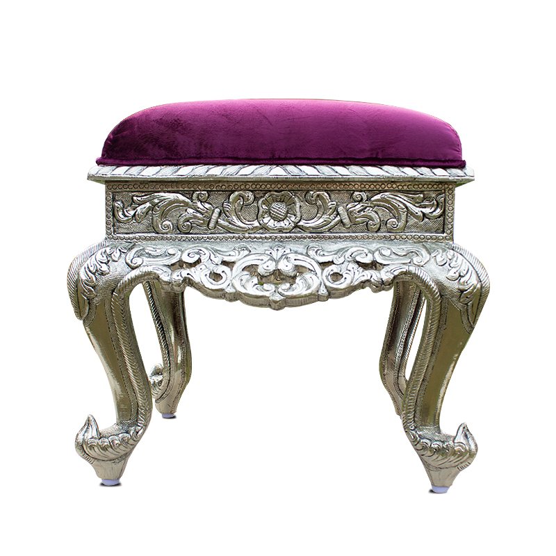 GERMAN SILVER STOOL ( WITH CUSHION )