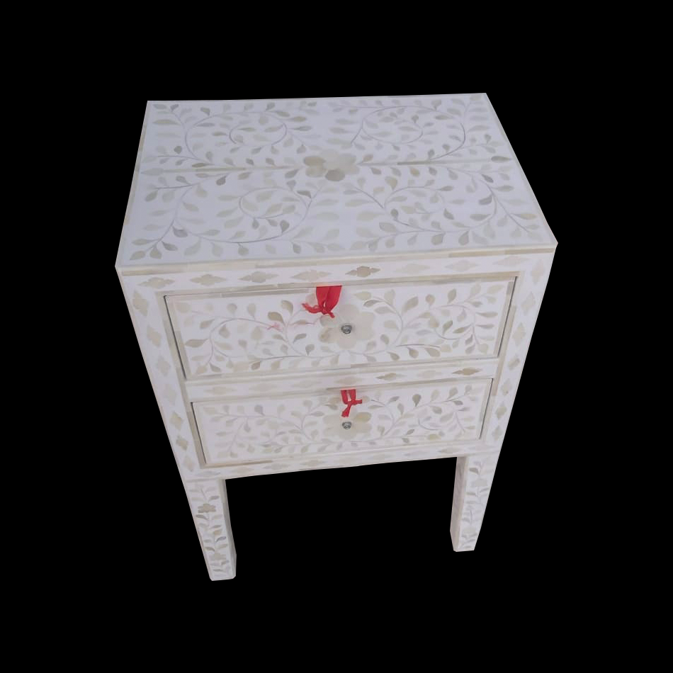 Side table with drawers with seep work