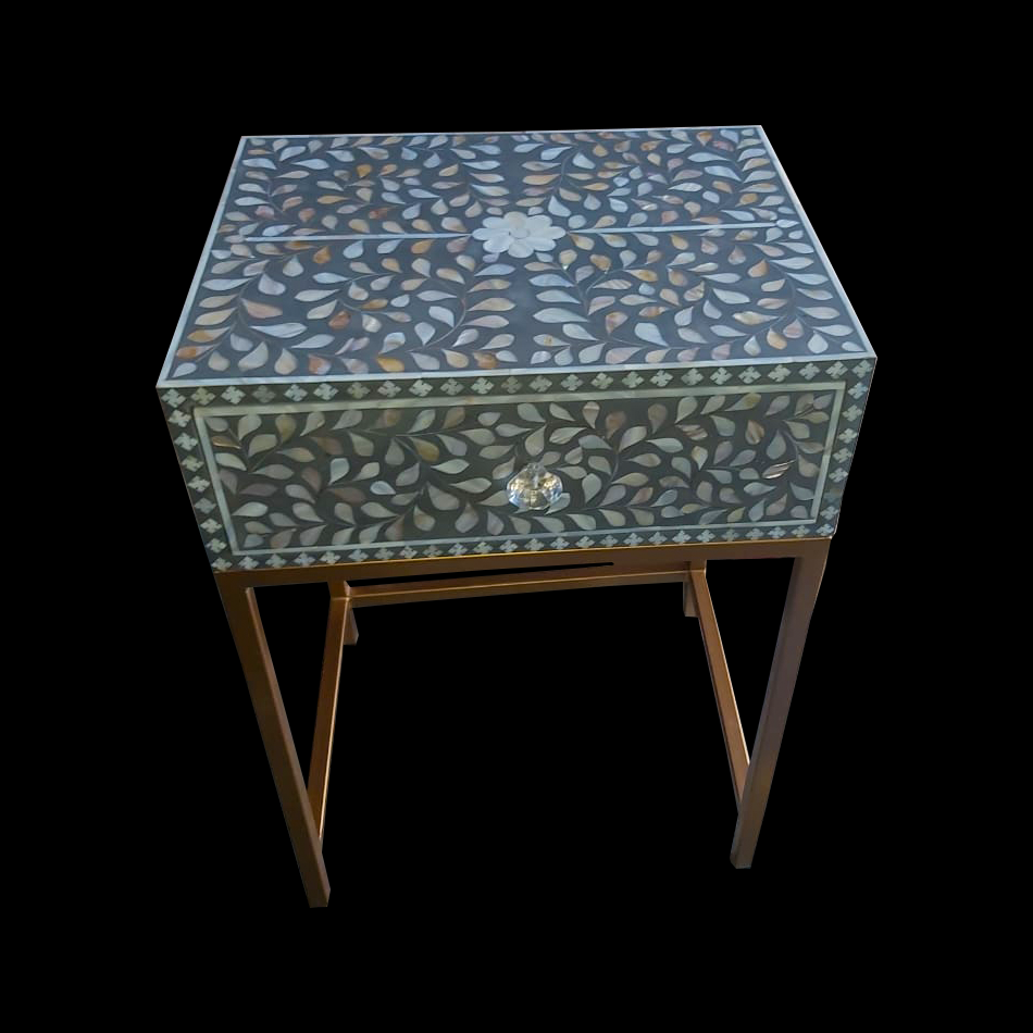 Side table with drawers with seep work