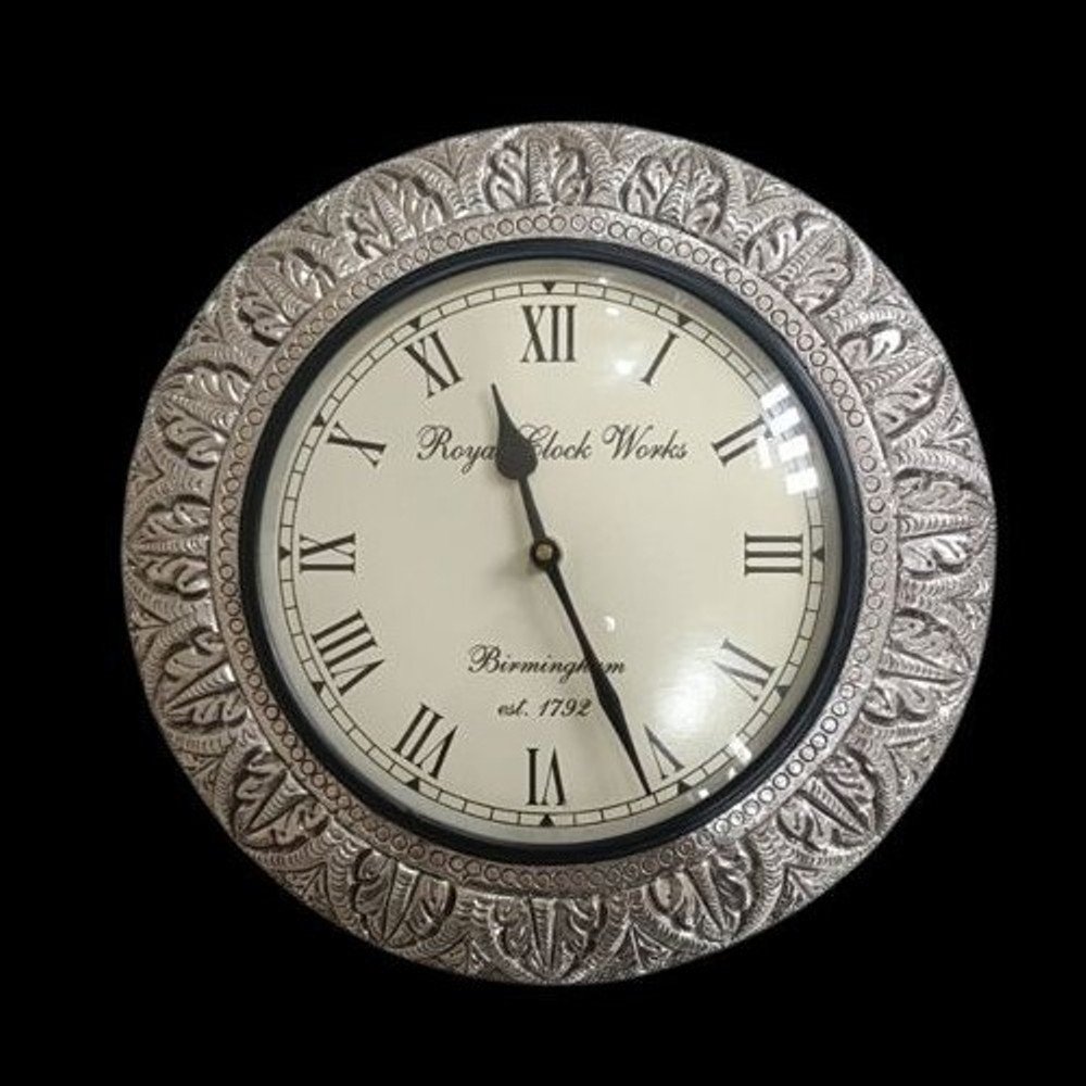 Silver Wall Clock