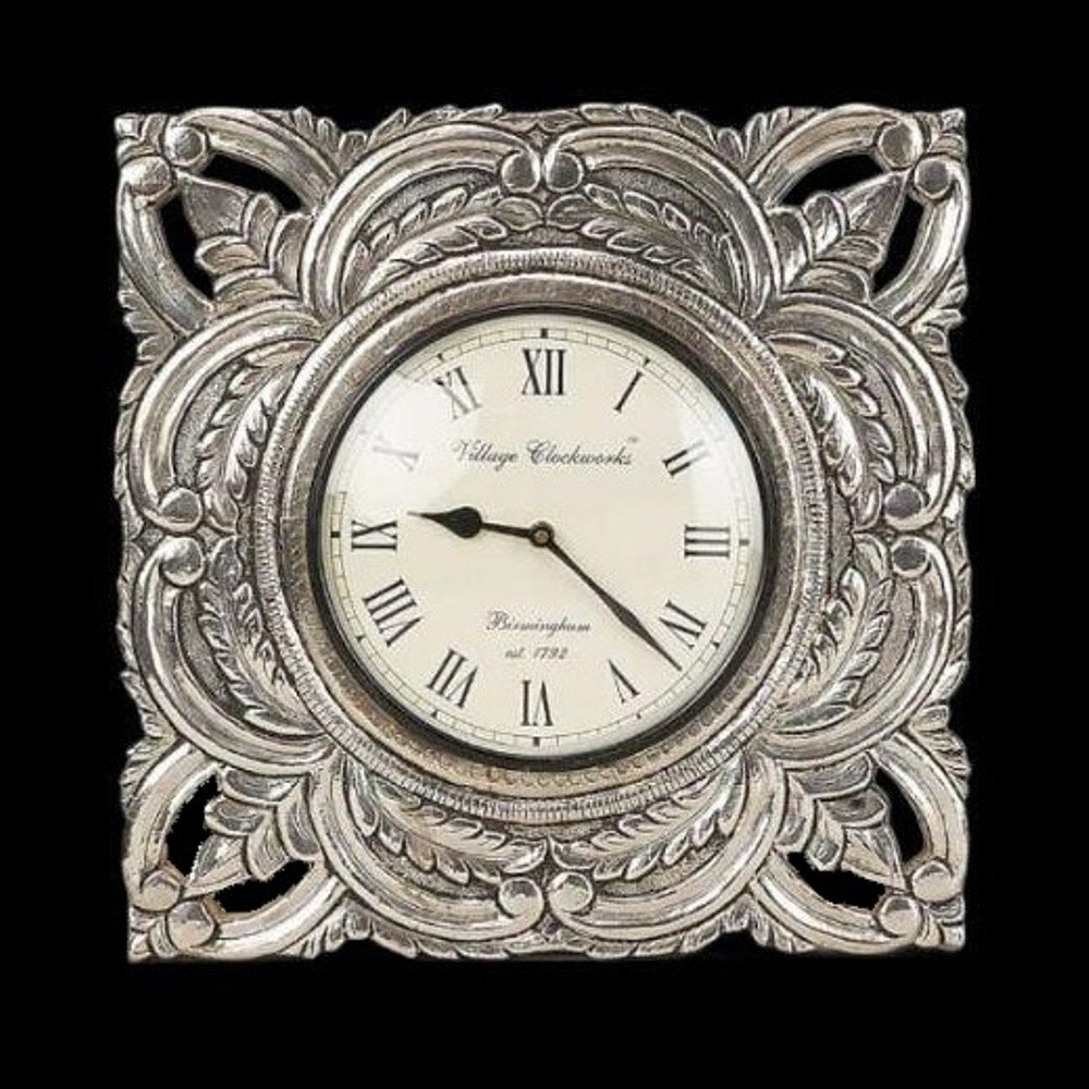 Silver Wall Clock