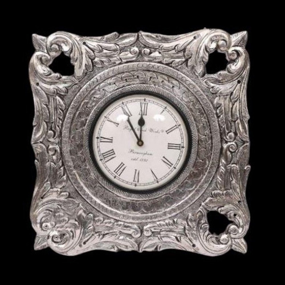 Silver Wall Clock