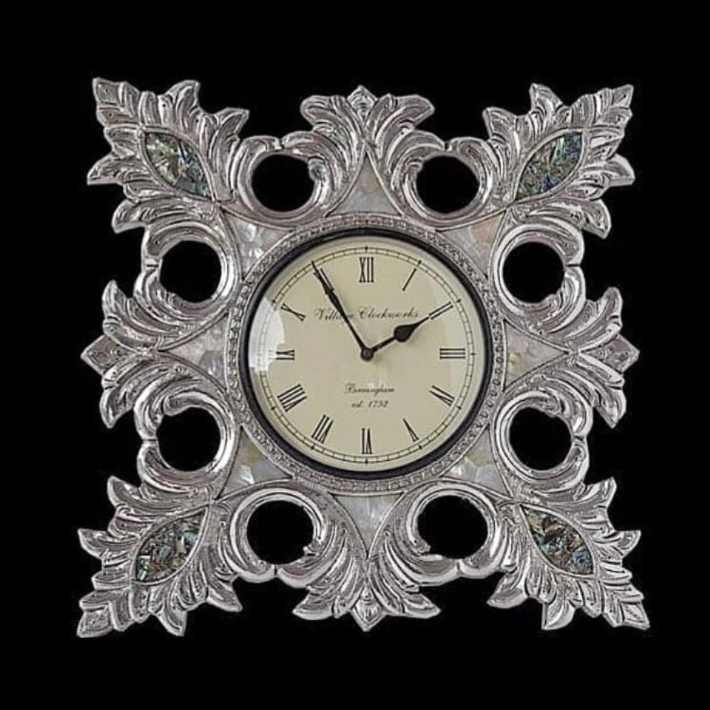 Silver Wall Clock