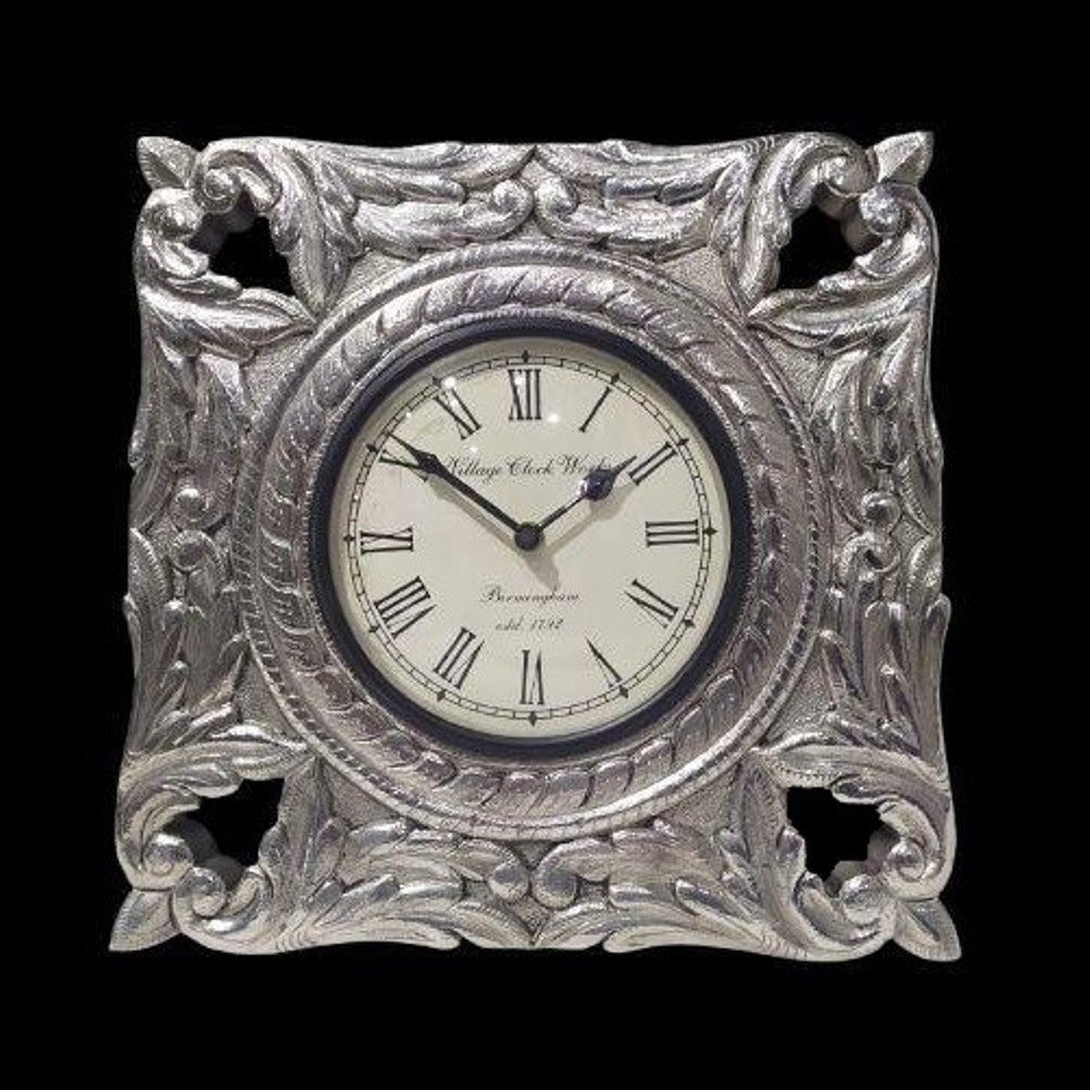 Silver Wall Clock